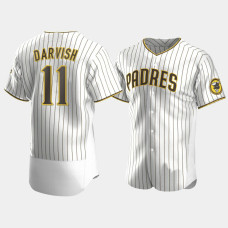Men's San Diego Padres #11 Yu Darvish White Authentic Home Jersey