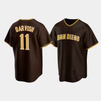 Men's San Diego Padres #11 Yu Darvish Brown Replica Trade Road Jersey