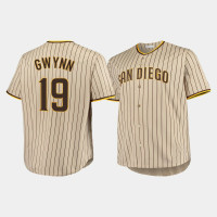 Men's San Diego Padres #19 Tony Gwynn Brown Replica Big & Tall Jersey