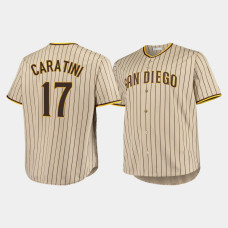 Men's San Diego Padres #17 Victor Caratini Brown Replica Big & Tall Jersey