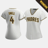 Women's San Diego Padres Blake Snell #4 White Brown Replica Home Jersey