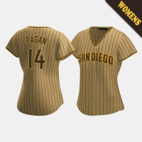Women's San Diego Padres Emilio Pagan #14 Tan Brown Replica Alternate Jersey