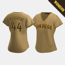 Women's San Diego Padres Joe Musgrove #44 Tan Brown Replica Alternate Jersey