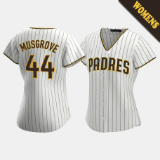 Women's San Diego Padres Joe Musgrove #44 White Brown Replica Home Jersey