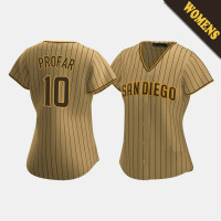Women's San Diego Padres Jurickson Profar #10 Tan Brown Replica Alternate Jersey