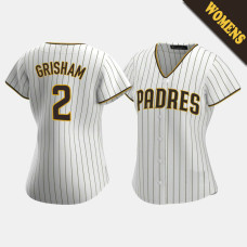 Women's San Diego Padres Trent Grisham #2 White Brown Replica Home Jersey