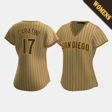 Women's San Diego Padres Victor Caratini #17 Tan Brown Replica Alternate Jersey