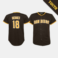 Youth San Diego Padres Austin Hedges #18 Brown Replica Road Player Jersey Youth San Diego Padres Austin Hedges #18 Brown Replica Road Player Jersey