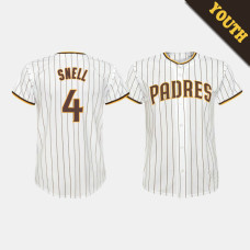 Youth San Diego Padres Blake Snell #4 White Replica Home Jersey Youth San Diego Padres Blake Snell #4 White Replica Home Jersey