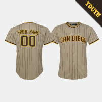 Youth San Diego Padres Custom #00 Brown Replica Cool Base Jersey