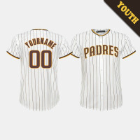 Youth San Diego Padres Custom #00 White Replica Home Jersey