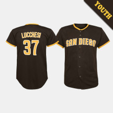 Youth San Diego Padres Joey Lucchesi #37 Brown Replica Road Player Jersey Youth San Diego Padres Joey Lucchesi #37 Brown Replica Road Player Jersey