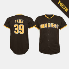Youth San Diego Padres Kirby Yates #39 Brown Replica Road Player Jersey Youth San Diego Padres Kirby Yates #39 Brown Replica Road Player Jersey