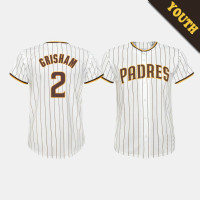 Youth San Diego Padres Trent Grisham #2 White Replica Home Jersey Youth San Diego Padres Trent Grisham #2 White Replica Home Jersey
