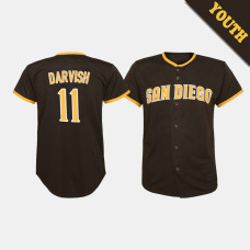 Youth San Diego Padres Yu Darvish #11 Brown Replica Road Player Jersey
