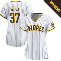 Alek Jacob #37 San Diego Padres Women's Home Jersey - White Limited