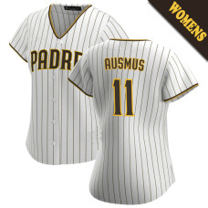 Brad Ausmus #11 San Diego Padres Women's Home Retired Player Jersey - White Replica