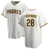 Brandon Lockridge #28 San Diego Padres Home Jersey - White Replica Brandon Lockridge #28 San Diego Padres Home Jersey - White Replica