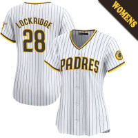Brandon Lockridge #28 San Diego Padres Women's Home Jersey - White Limited