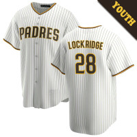 Brandon Lockridge #28 San Diego Padres Youth Home Jersey - White Replica Brandon Lockridge #28 San Diego Padres Youth Home Jersey - White Replica