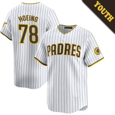 Bryan Hoeing #78 San Diego Padres Youth Home Jersey - White Limited