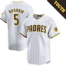 Eguy Rosario #5 San Diego Padres Youth Home Jersey - White Limited