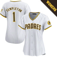 Garry Templeton #1 San Diego Padres Women's Home Retired Player Jersey - White Limited