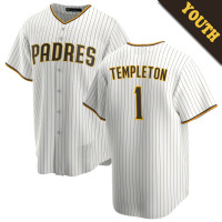 Garry Templeton #1 San Diego Padres Youth Home Retired Player Jersey - White Replica Garry Templeton #1 San Diego Padres Youth Home Retired Player Jersey - White Replica