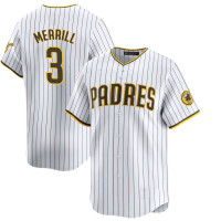 Jackson Merrill #3 San Diego Padres Home Jersey - White Limited Jackson Merrill #3 San Diego Padres Home Jersey - White Limited