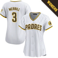 Jackson Merrill #3 San Diego Padres Women's Home Jersey - White Limited