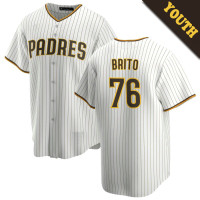 Jhony Brito #76 San Diego Padres Youth Home Jersey - White Replica