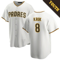 John Kruk #8 San Diego Padres Youth Home Retired Player Jersey - White Replica John Kruk #8 San Diego Padres Youth Home Retired Player Jersey - White Replica