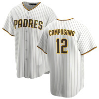 Luis Campusano #12 San Diego Padres Home Jersey - White Replica Luis Campusano #12 San Diego Padres Home Jersey - White Replica