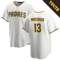 Manny Machado #13 San Diego Padres Youth Home Jersey - White Replica Manny Machado #13 San Diego Padres Youth Home Jersey - White Replica