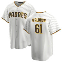 Matt Waldron #61 San Diego Padres Home Jersey - White Replica Matt Waldron #61 San Diego Padres Home Jersey - White Replica