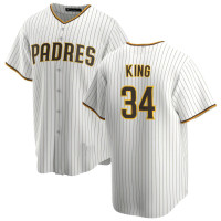 Michael King #34 San Diego Padres Home Jersey - White Replica Michael King #34 San Diego Padres Home Jersey - White Replica
