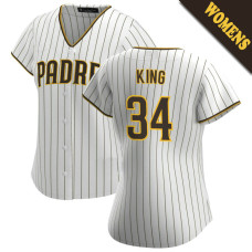 Michael King #34 San Diego Padres Women's Home Jersey - White Replica