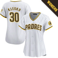 Ryan Klesko #30 San Diego Padres Women's Home Retired Player Jersey - White Limited
