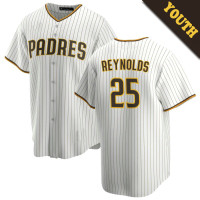 Sean Reynolds #25 San Diego Padres Youth Home Jersey - White Replica Sean Reynolds #25 San Diego Padres Youth Home Jersey - White Replica