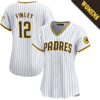Steve Finley #12 San Diego Padres Women's Home Retired Player Jersey - White Limited