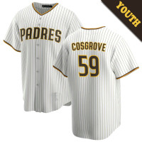 Tom Cosgrove #59 San Diego Padres Youth Home Jersey - White Replica Tom Cosgrove #59 San Diego Padres Youth Home Jersey - White Replica