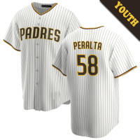 Wandy Peralta #58 San Diego Padres Youth Home Jersey - White Replica Wandy Peralta #58 San Diego Padres Youth Home Jersey - White Replica