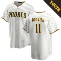 Yu Darvish #11 San Diego Padres Youth Home Jersey - White Replica Yu Darvish #11 San Diego Padres Youth Home Jersey - White Replica